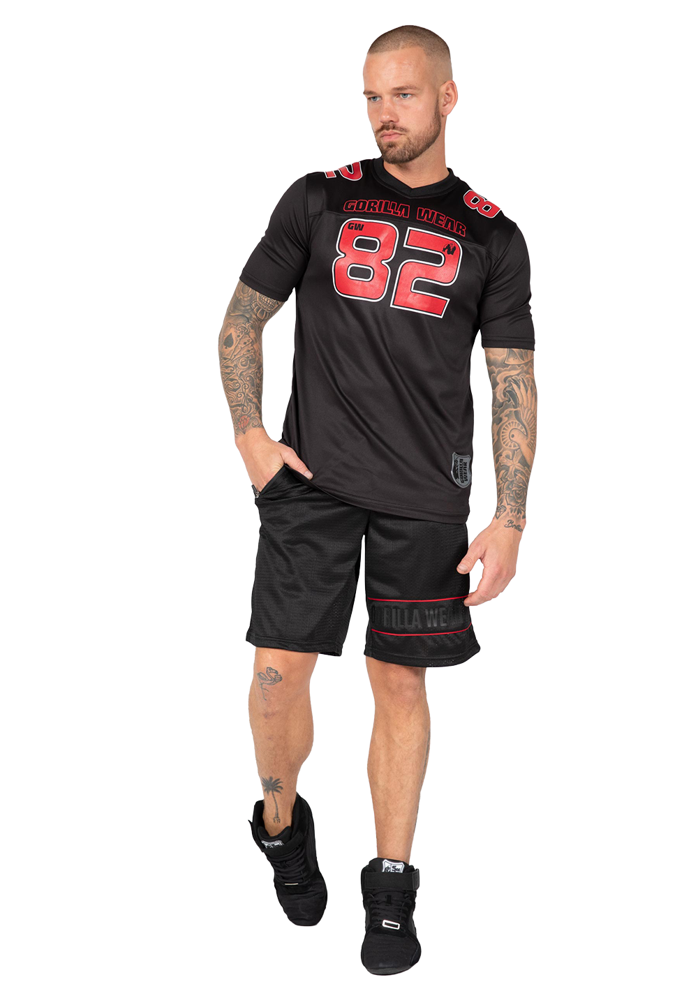 Футболка Fresno T-shirt Black/Red от Gorilla Wear