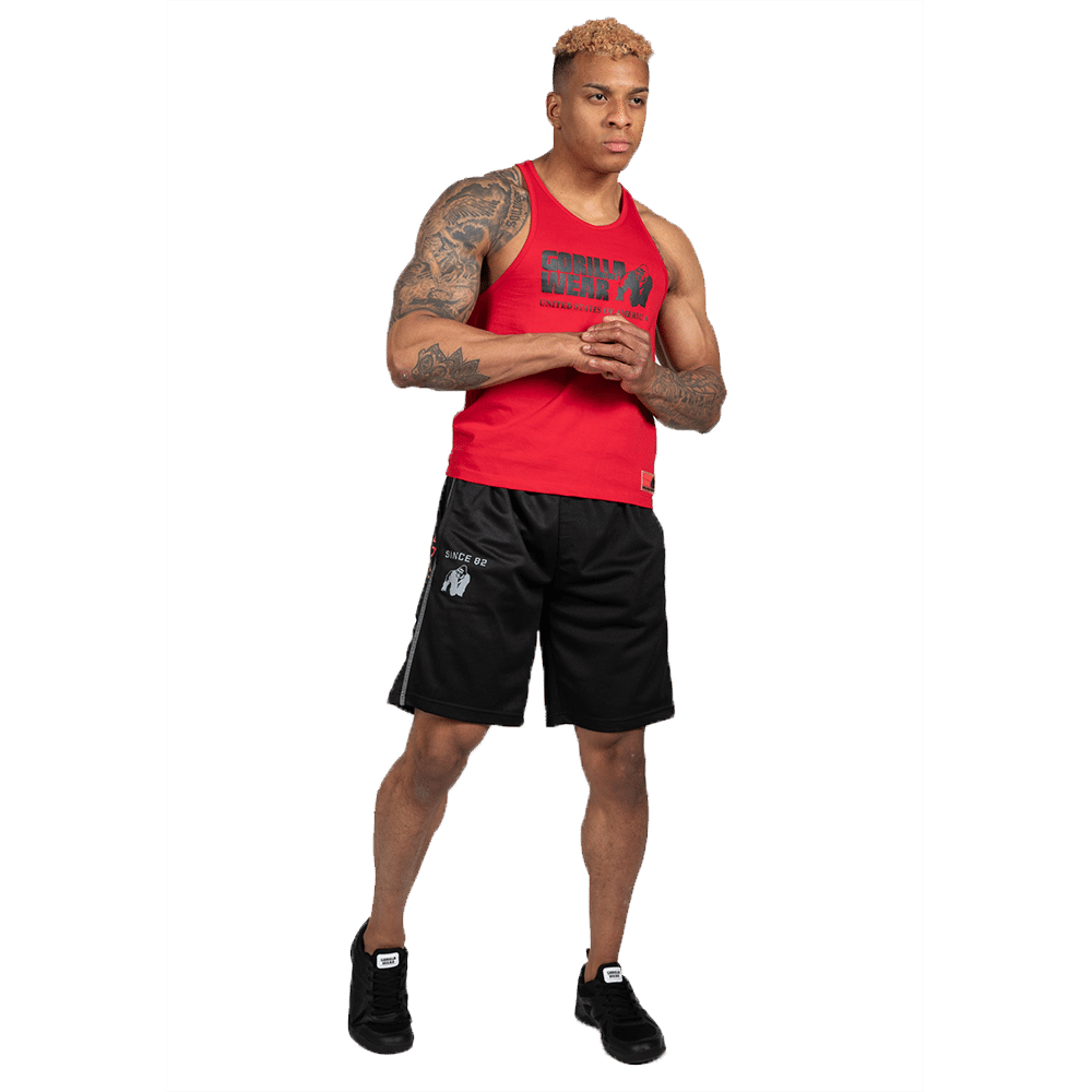 functional mesh shorts 15 - Functional Mesh Shorts - Black/Red