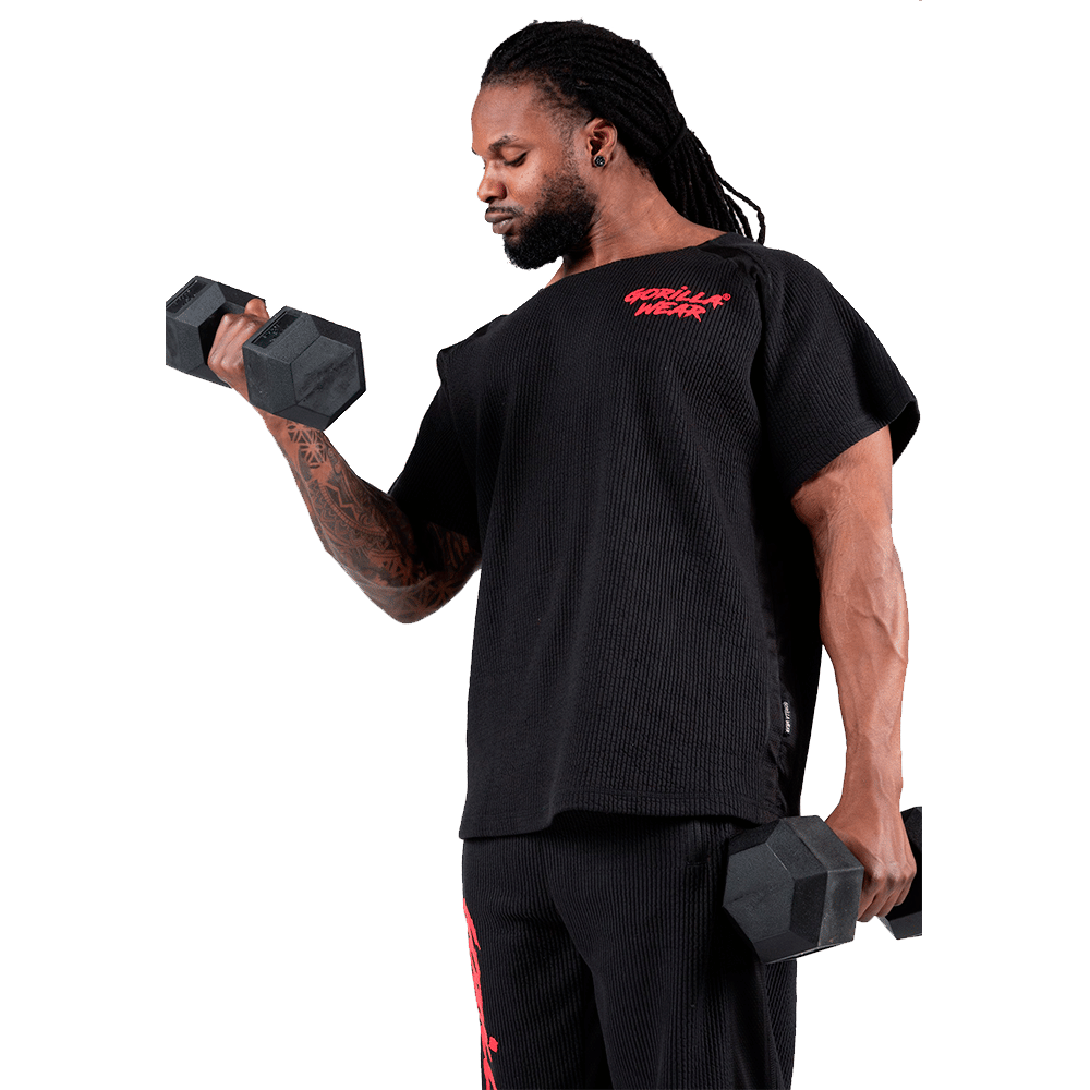 Augustine Old School Workout Top – Black/Red