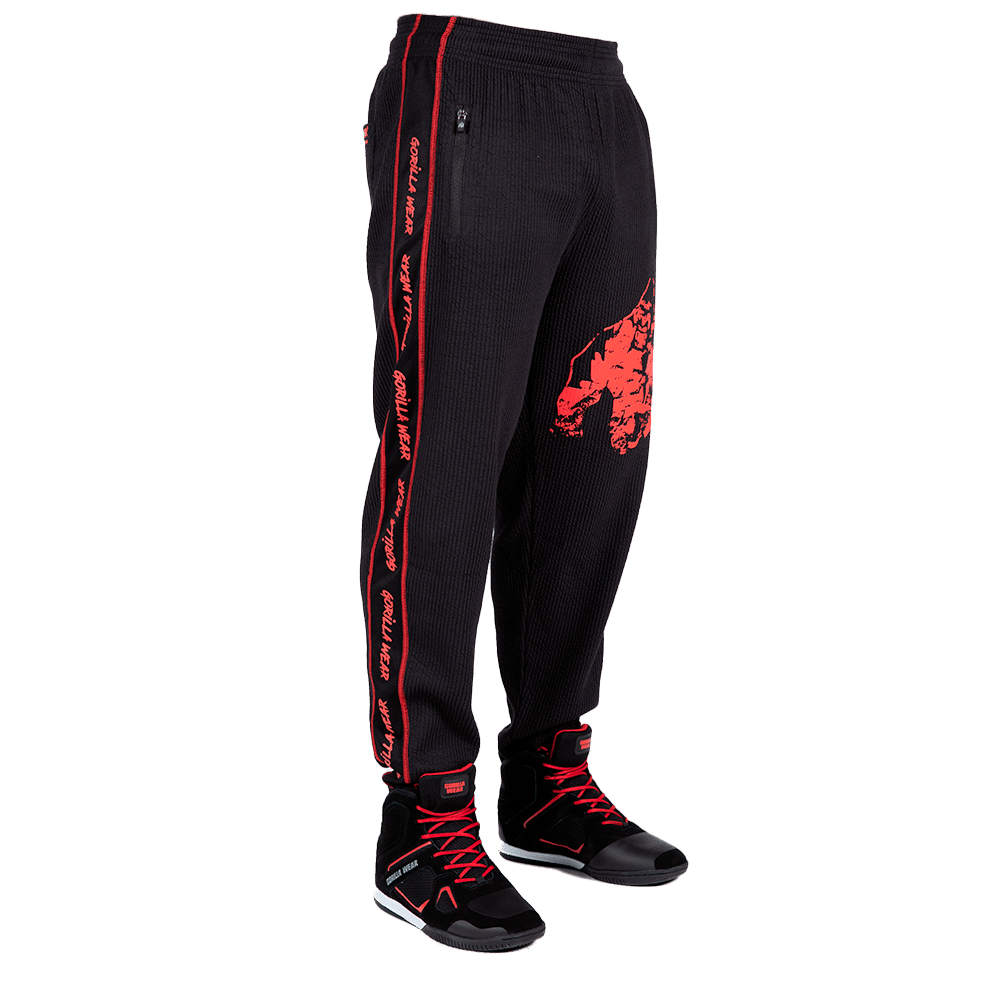 Buffalo Old School Workout Pants — Black/Red