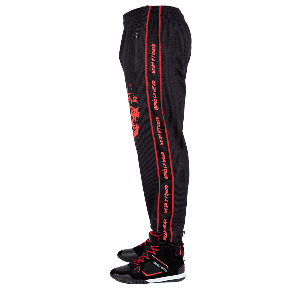 Buffalo Old School Workout Pants — Black/Red