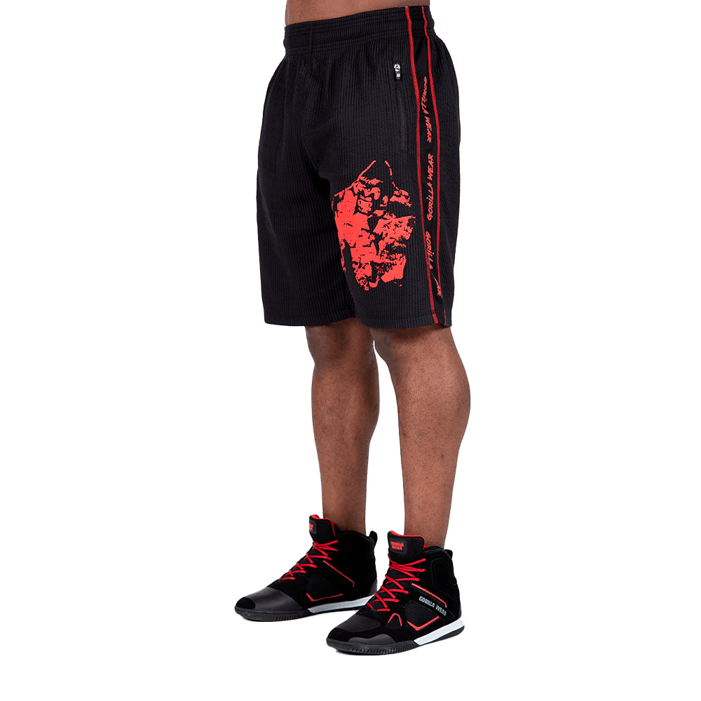 Buffalo Old School Workout Shorts – Black/Red