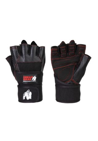 Перчатки Dallas Wrist Wraps Gloves черные с красной строчкой для фитнеса