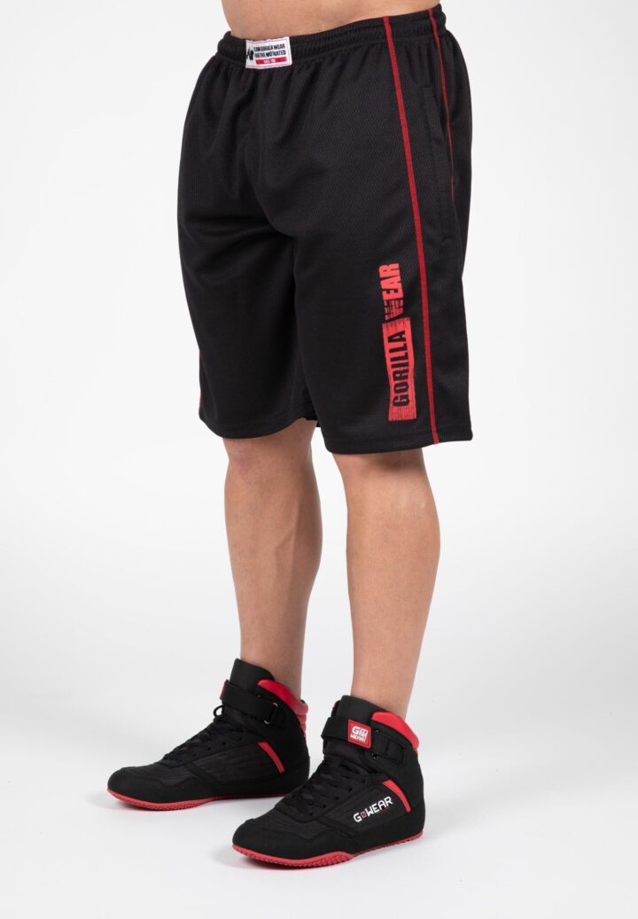 Wallace Mesh Shorts – Черно-Красные для бега и кроссфита