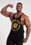 Стильная майка Melrose Stringer Gorilla Wear черная с золотым