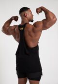 Черная мужская майка с золотым принтом Gorilla Wear