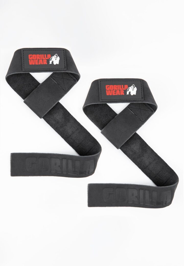 Лямки для тяги Leather Lifting Straps – Черные из кожи