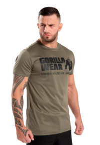 Зеленая футбол Classic Training T-Shirt - Army Green от Gorilla Wear