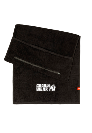 Полотенце для тренажерного зала Zip Pocket Gym Towel - Black от Gorilla Wear