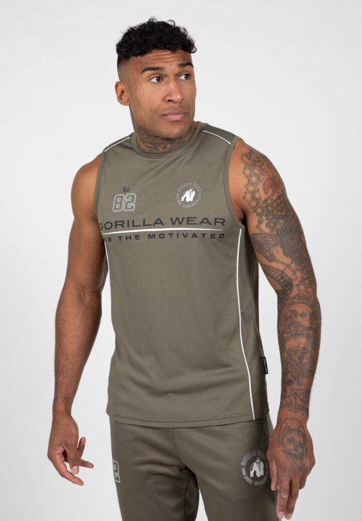 мужская майка gorilla wear broxton army green для тренировок
