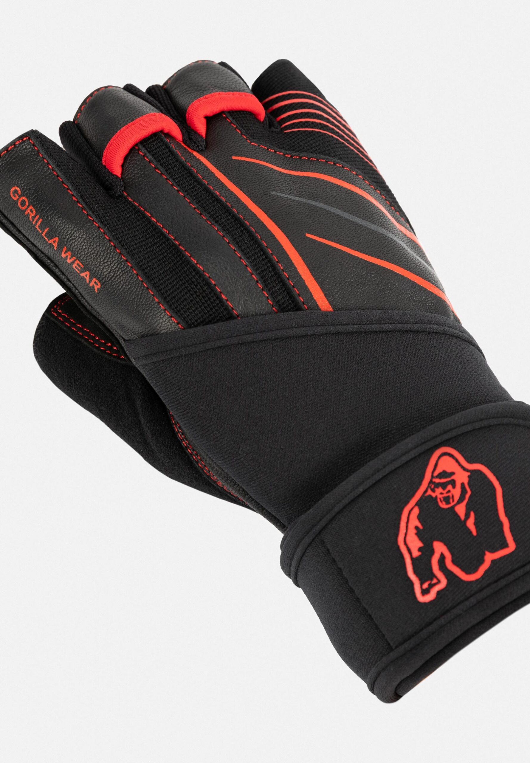 Перчатки для фитнеса и бодибилдинга Dallas Wrist Wraps Gloves 2.0 - Black/Red от Gorilla Wear