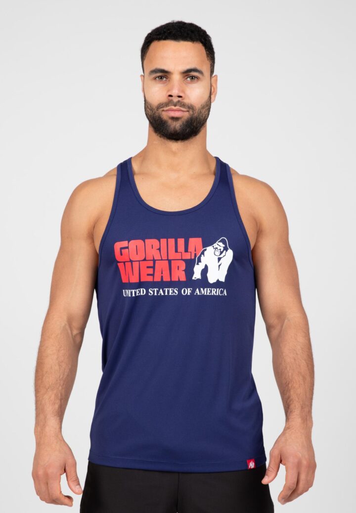 Темно-синяя спортивная майка Gorilla Wear для тренировок