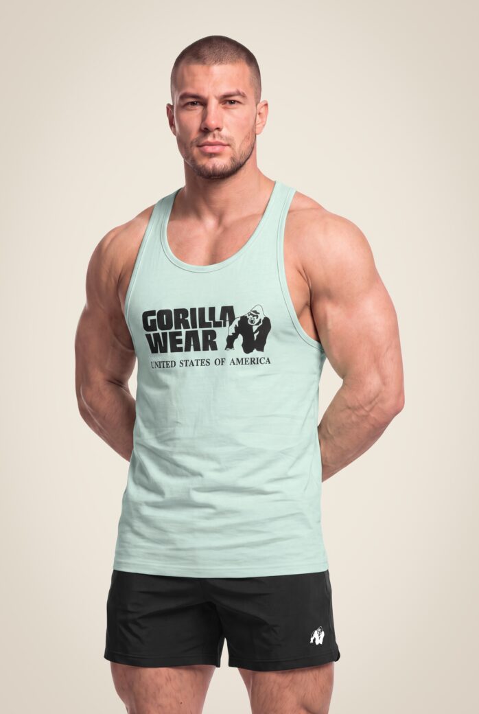Спортивная майка Classic – Мятная с логотипом Gorilla Wear