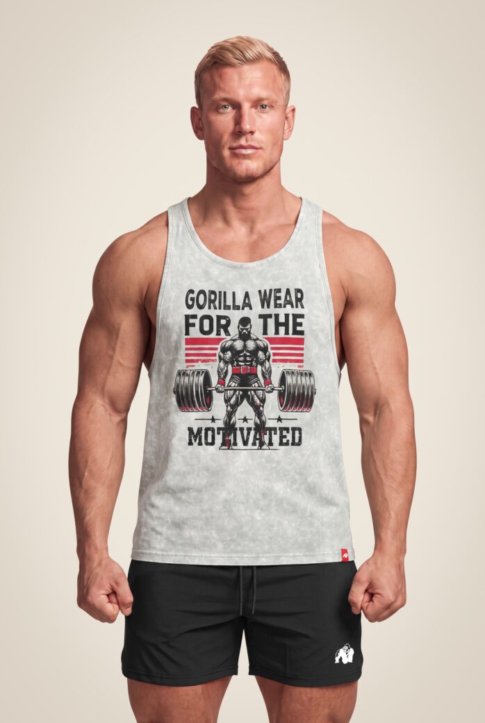 Майка Churchill Stringer светло-зелёная с крупным принтом Gorilla Wear