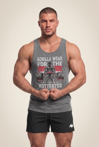 Майка Churchill Stringer серая с крупным принтом Gorilla Wear