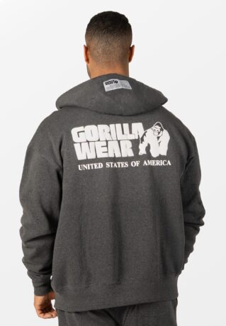Оверсайз толстовка Gorilla Wear тёмно-серая на молнии