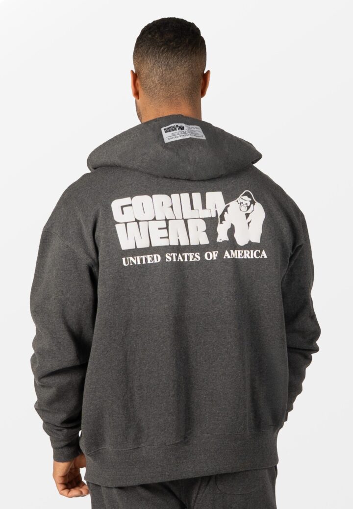 Оверсайз толстовка Gorilla Wear тёмно-серая на молнии